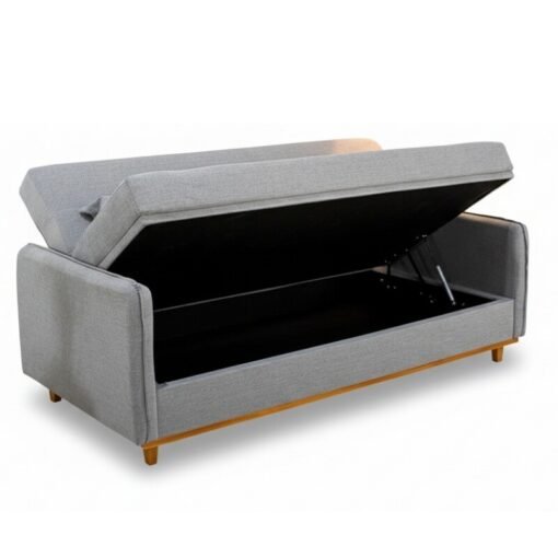 Sofá Cama Ipanema Linho Cinza 2275 com Baú - 2,05m - Imagem 3