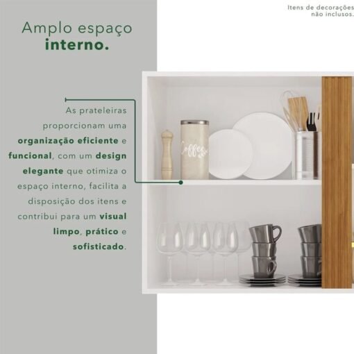 Aéreo de Cozinha 1,20m Pérola Branco/Cinamomo - Sallêto - Imagem 6