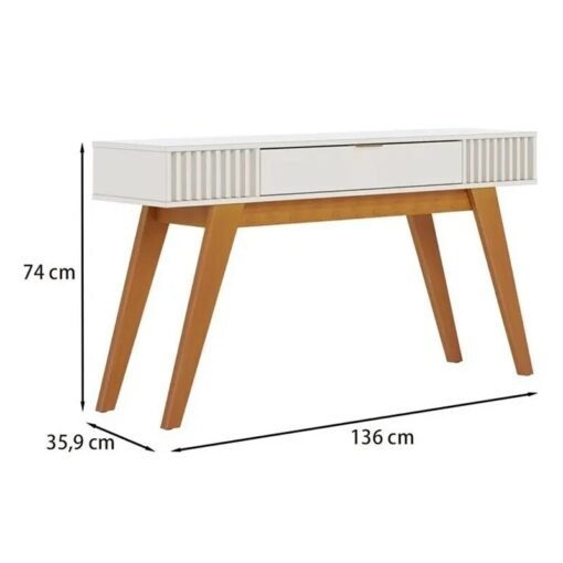 Alternative view of Aparador 1,36m Riviera Off White com 1 Gaveta e Detalhe Ripado - Colibri