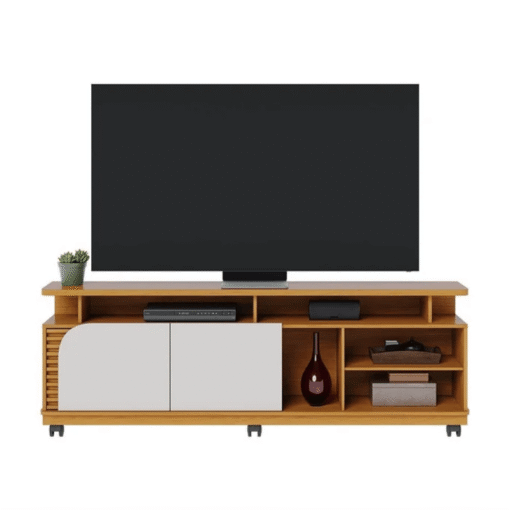 Alternative view of Rack Bancada 1,80m Jurerê Naturale/Off White Mate para TV até 75" - Colibri