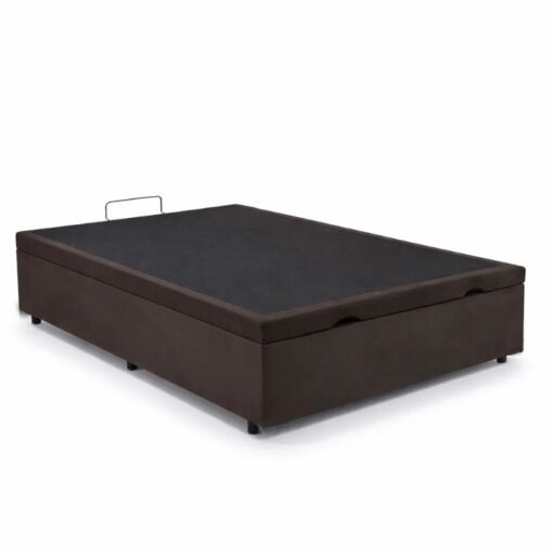Alternative view of Base Box Baú Casal Confort Sued Marrom Blindado 138x188x45 cm - Issacar