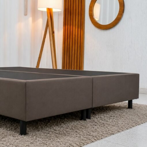 Base Box Casal Bipartida Sued Marrom 138x188x37 cm - Ortobel - Imagem 3