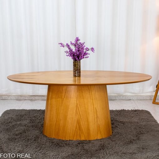 Mesa de Jantar Barcelona Oval 180x90 Cinamomo + 6 Cadeiras Munique Linho Bege Estrutura Madeira Minas Plac - Entregue Montada - Imagem 12
