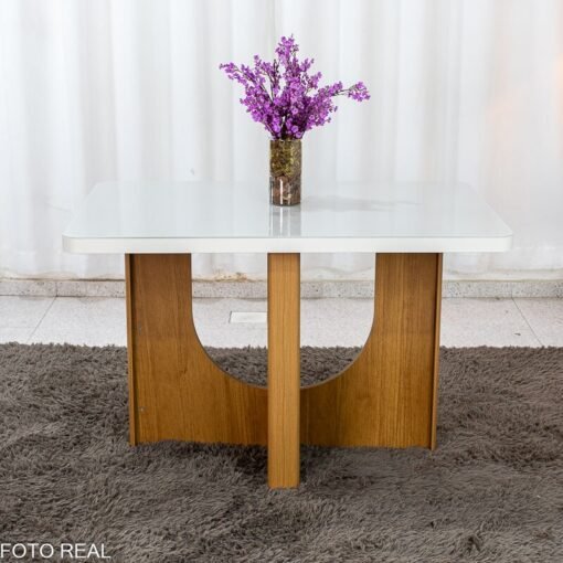 Mesa de Jantar Dora 120x80 Vidro Off Base MDF Cinamomo - Valdemóveis + 4 Cadeiras Gabi Linho Marrom Estrutura Madeira Bom Lar - Entregue Montada - Imagem 15