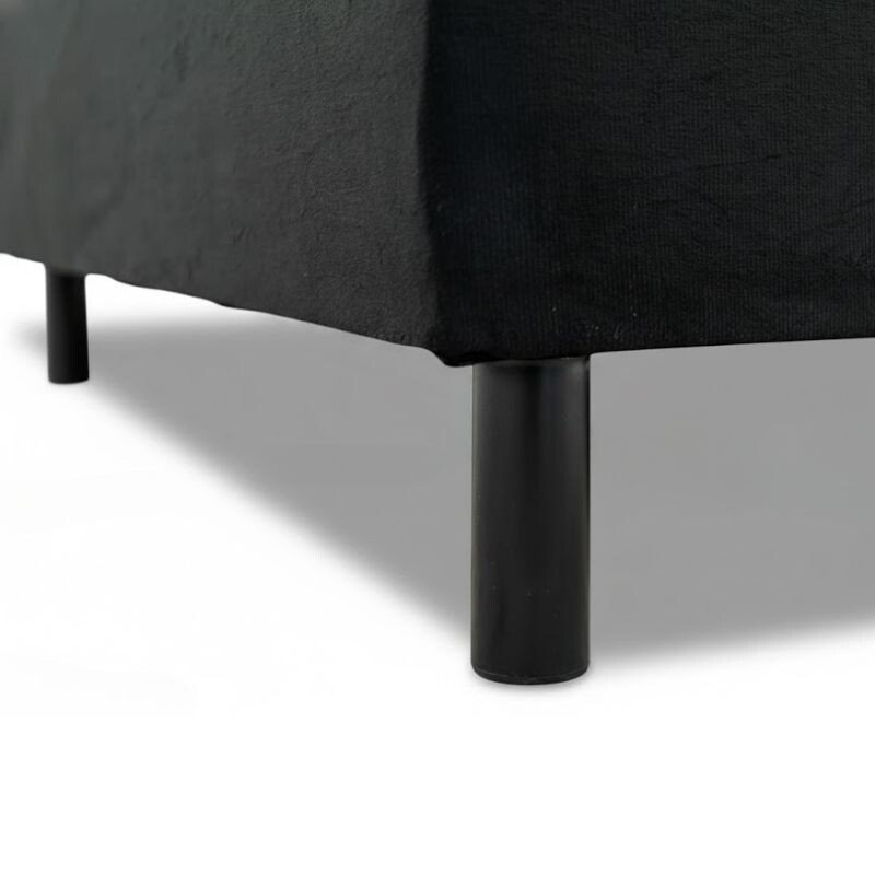 Base Box Casal Bipartida Sued Preto 138x188x37 cm - Ortobel - Imagem 3