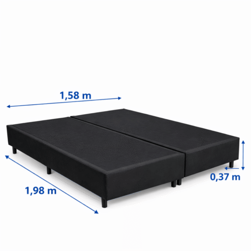 Alternative view of Base Box Queen Bipartida Sued Preto 158x198x37 cm - Ortobel
