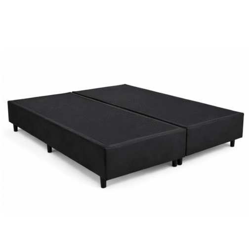 Base Box Queen Bipartida Sued Preto 158x198x37 cm - Ortobel
