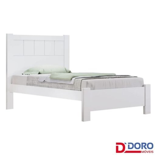 Cama Solteiro Primícia Branco 1,03m 100% MDF - D Doro