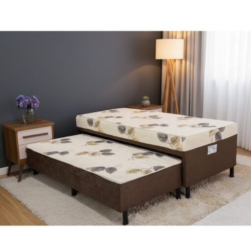 Unibox Solteiro Sonho Bom Marrom + Cama Auxiliar Nosso Sonho - 88x188x60 cm