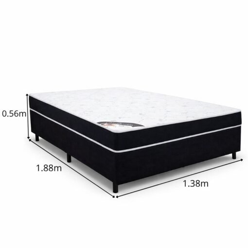Colchão Casal Ortopédico Classic Supreme Lestespuma + Base Box Casal Sued Preto Ortobel - 138x188x56 - Imagem 6