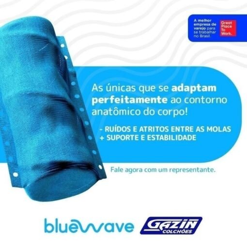 Colchão Casal Molas Ensacadas BlueWave Twins Gazin 138x188x34 cm | Suporta até 290kg - Imagem 9