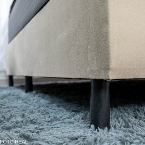 Colchão Casal Molas Ensacadas BlueWave Texas Gazin + Base Box Casal Sued Bege Ortobel - 138x188x66 - Imagem 6