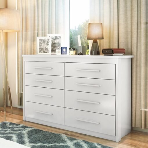 Cômoda 8 Gavetas Elegance Branco - Batrol