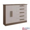 Cômoda New Athos Castanho/Off 5 Gavetas e Sapateira - D Doro