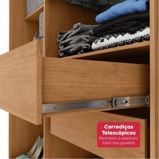 Guarda-roupa Casal 2,36m Andara Amêndoa 8 Portas 4 Gavetas - Lopas - Imagem 8