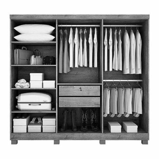 Combo - Guarda-roupa Sergipe Branco 6 Pts C/ Pés 100% MDF Larg. 1.80m - Bianchi + Unibox Solteiro Rondoconfort Ortopédico D33 Selada - Rondomóveis - Imagem 3