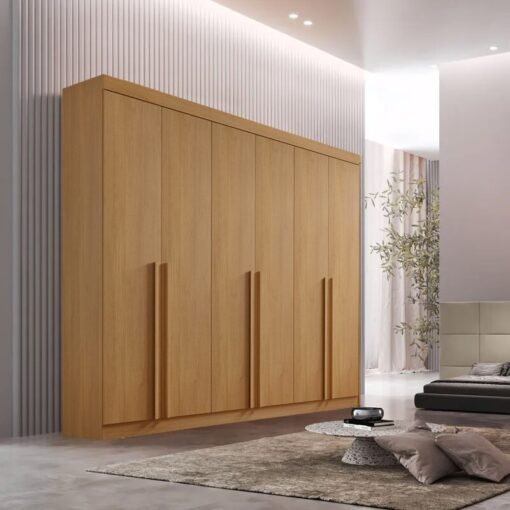 Guarda-roupa Casal 2,20m Milano Cinamomo 6 Portas 8 Gavetas 100% MDF - D Doro