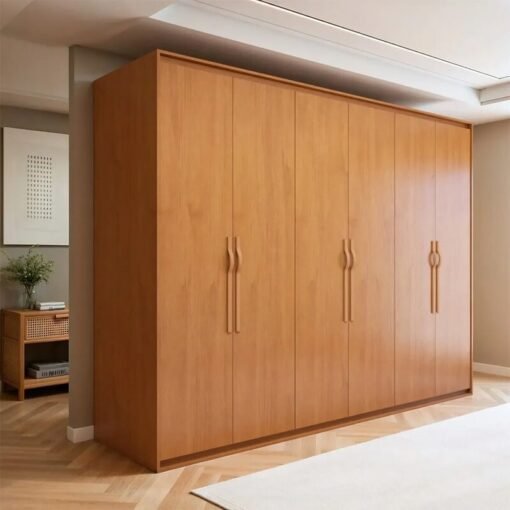 Guarda-roupa Casal 2,71m Suavitá Amêndoa Clean 6 Portas 6 gavetas - Lopas