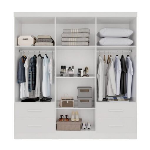 Alternative view of Guarda-roupa 1,80m Texas Premium Branco 6 Portas 4 Gavetas - Sallêto