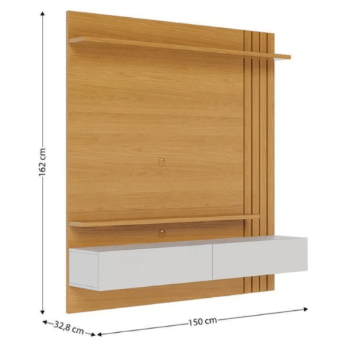 Home Suspenso 1,50m Juriti Naturale/Off White Matte para TV até 70" - Colibri - Imagem 4