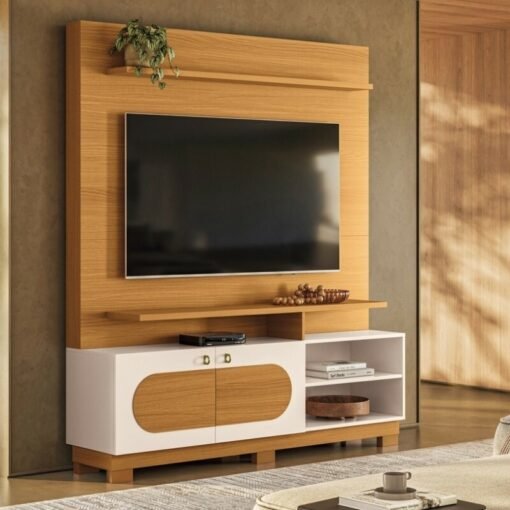 Home 1,60m Axis Cinamomo/Off para TV até 60" - HB Móveis