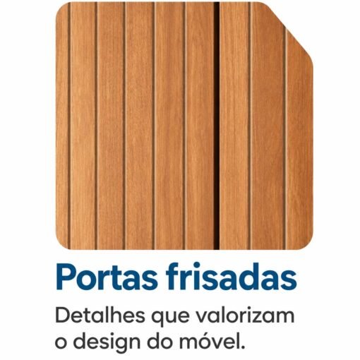 Kit Cozinha 1,10m Itafriz Cinamomo/Off 67/68 6 Portas 1 Gaveta - Itatiaia - Imagem 5