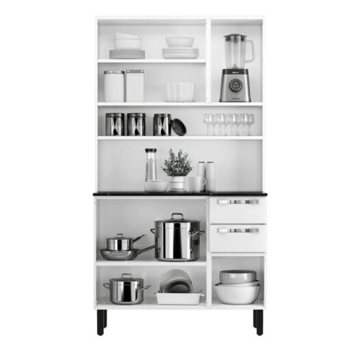 Alternative view of Kit de Cozinha em Aço 1,05m Pratika Branco 1904 6 Portas 2 Gavetas - Itatiaia
