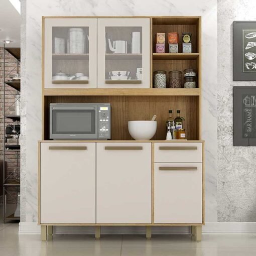 Armário de Cozinha 1,20m Rubi Cinamomo/Off - Valdemóveis