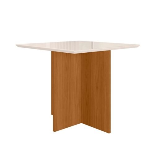 Base Mesa de Jantar Helo 90x90 Vidro Off Base Freijó - Poliman - Imagem 3