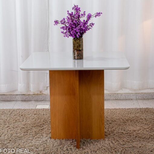 Base Mesa de Jantar Moscou 90x90 Vidro Off Base Cinamomo - Minas Plac - Imagem 3