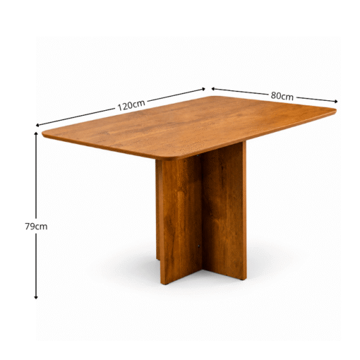Mesa de Jantar Salina 120x80 Tampo Londres Cinamomo Cel Móveis + 4 Cadeiras Ava Corino Caramelo 302 Estrutura Madeira Prensar - Entregue Montada - Imagem 13