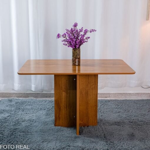 Mesa de Jantar Salina 120x80 Tampo Londres Cinamomo Cel Móveis + 4 Cadeiras Sophia Linho Bege 2000 Estrutura Madeira WM Decor - Entregue Montada - Imagem 12