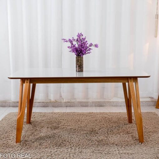 Mesa de Jantar Siena 160x90 Vidro Off Base Madeira + 6 Cadeiras Lisboa Veludo Marrom 509 Art Assento - Entregue Montada - Imagem 8
