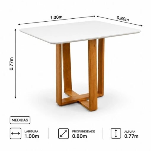 Mesa Tóquio 100x80 Vidro Off Base Madeira + 4 Cadeiras Londres Veludo Chumbo Estrutura Madeira Minas Plac - Entregue Montada - Imagem 10