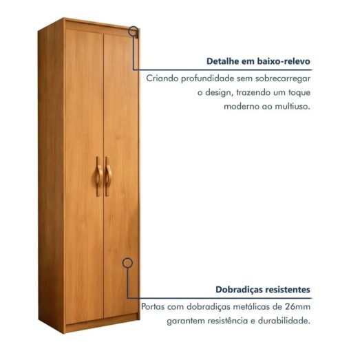 Multiuso 0,50m Bliss Amêndoa Clean 2 Portas - Lopas - Imagem 8