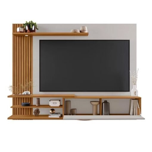Alternative view of Painel 1,82m NT 1355 Off/Freijó com Detalhe Ripado para TV até 65" - Notável