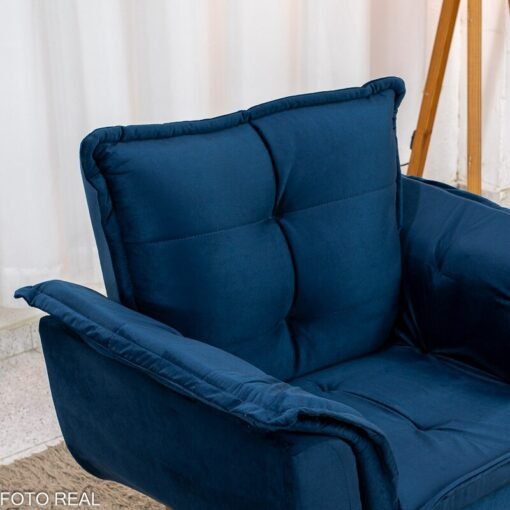 Poltrona Marlete Veludo Azul - Imagem 4