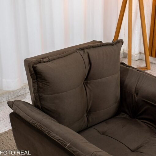 Poltrona Marlete Veludo Marrom - Imagem 4