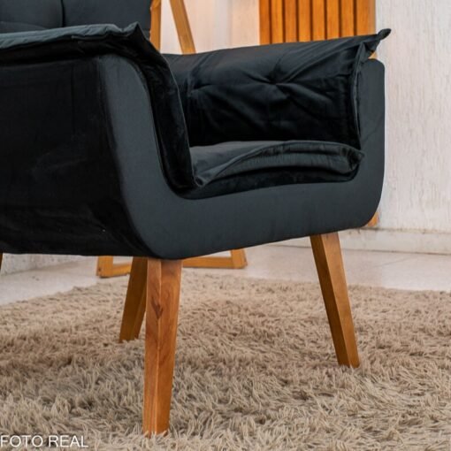 Poltrona Marlete Veludo Preto - Imagem 5