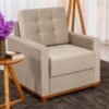 Poltrona Áustria Veludo Bege A32