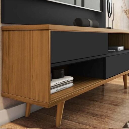 Rack Bancada 1,35m NT 1180 Freijó/Preto para TV até 55" - Notável - Imagem 7