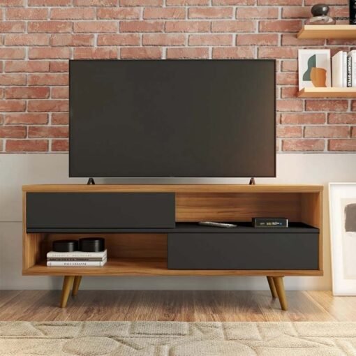 Rack Bancada 1,35m NT 1180 Freijó/Preto para TV até 55" - Notável