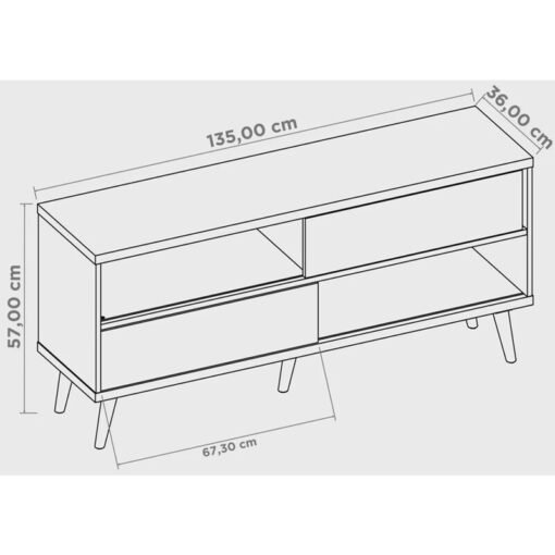 Rack Bancada 1,35m NT 1180 Freijó/Preto para TV até 55" - Notável - Imagem 8