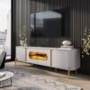 Rack Bancada 1,80m Juquehy Off/Nature com LED para TV até 75" - Bechara