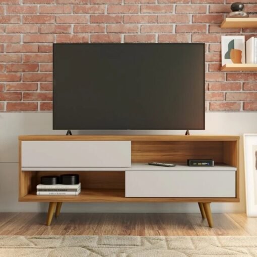 Rack Bancada 1,35m NT 1180 Freijó/Off para TV até 55" - Notável