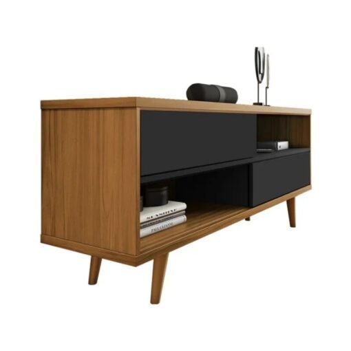 Rack Bancada 1,35m NT 1180 Freijó/Preto para TV até 55" - Notável - Imagem 6