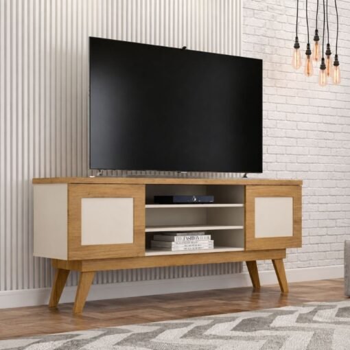 Rack 1,60m Detroit Cinamomo/Off para TV até 65" Valdemóveis