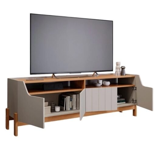 Alternative view of Rack Bancada 1,85m Moema Off/Cinamomo 100% MDF para TV até 70" - Permóbili