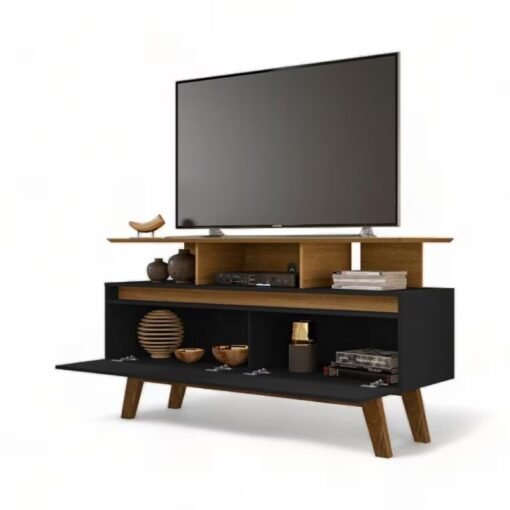 Alternative view of Rack Bancada 1,20m Rubi Cinamomo/Preto para TV até 50" - Bechara