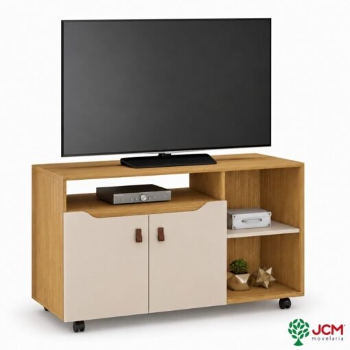 Rack 1,21m Seleto Candian Cinamomo/Off para TV até 49" - JCM